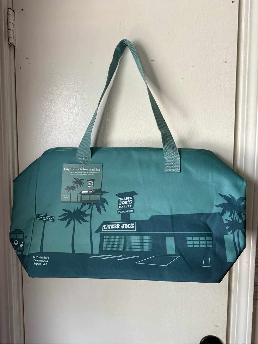 Trader Joe’s Teal Insulated Large Tote Cooler Bag Reusable New 8 Gallon 2026